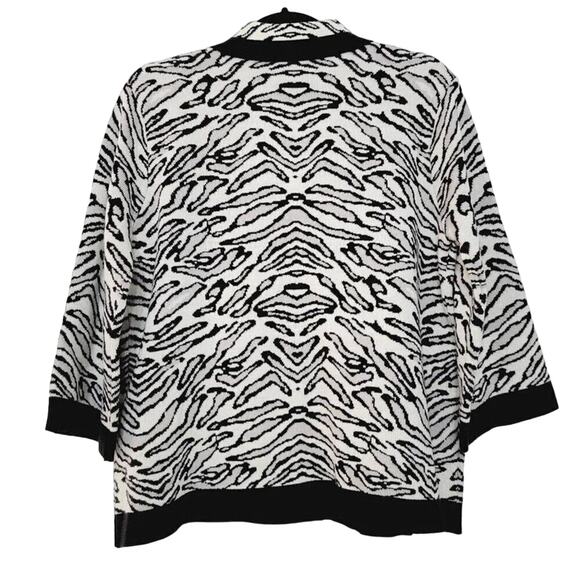 Covington Womens Wool Blend Zebra Animal Print Cardigan Sweater Size Large New - Picture 2 of 13